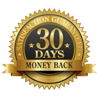 A banner that say that is a 30 day money back guarantee